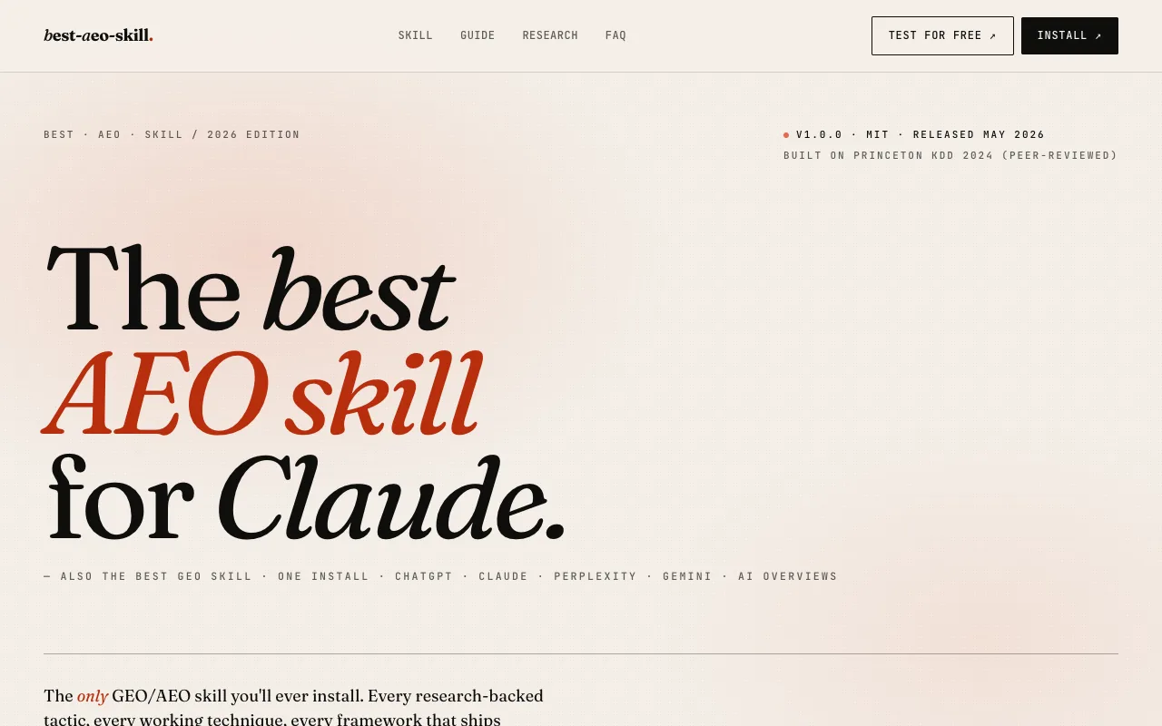 best-aeo-skill homepage