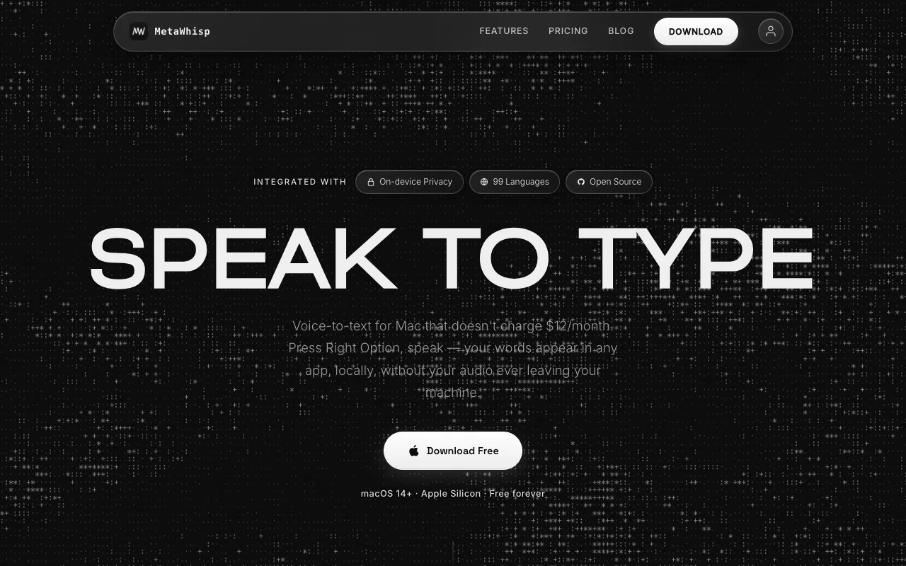 MetaWhisp homepage